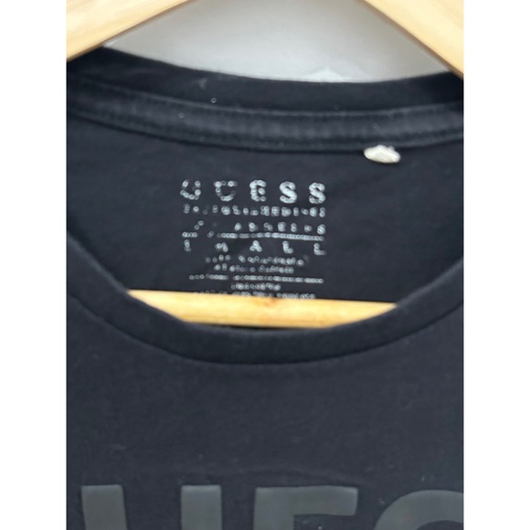GUESS Mens Black Short Sleeve Crew Neck T Shirt Size Small Logo Print Casual - Picture 4 of 4